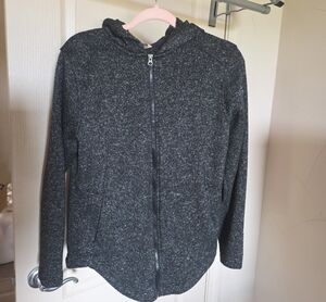 Jolie Charcoal Gray Knit Zip Hoodie